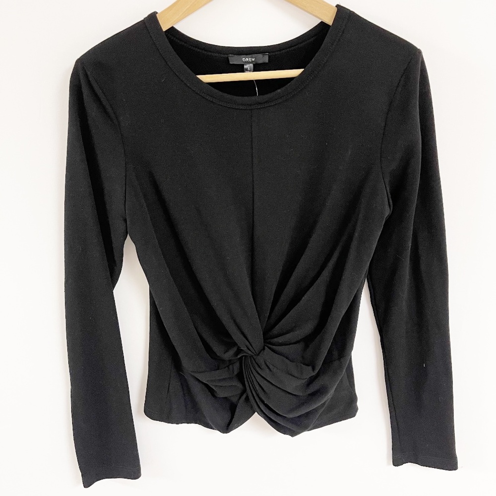 Anthropologie Drew Twist Front Black Fleece